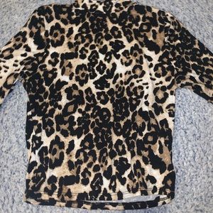 High neck cheetah long sleeve